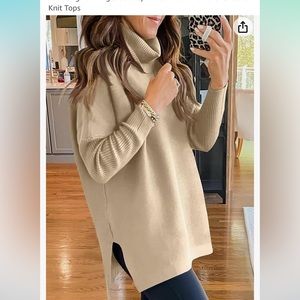 LILLUSORY Women's Turtleneck Oversized Sweaters